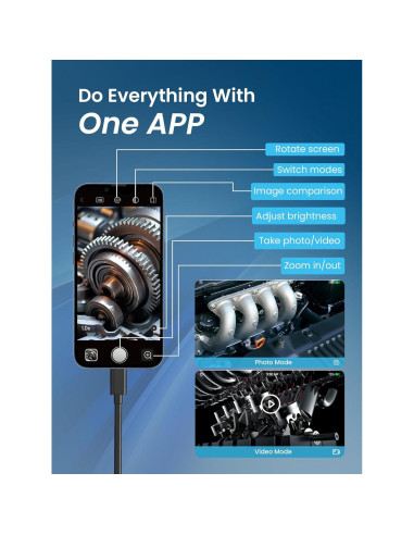 Cámara Endoscópica Moman EOM1 con Luz LED y Cable 3m