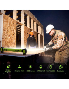 Paquete de 2 Luces de Trabajo LED Wokelux 3000LM Recargables 2