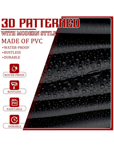 Paneles de Pared 3D Chunful 30 Pcs PVC 30x30 cm Negro