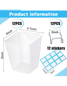 Namalu 12 Contenedores de Almacenamiento para Tablero Perforado 2