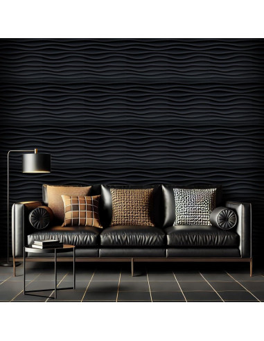 Paneles de Pared 3D Chunful 30 Pcs PVC 30x30 cm Negro