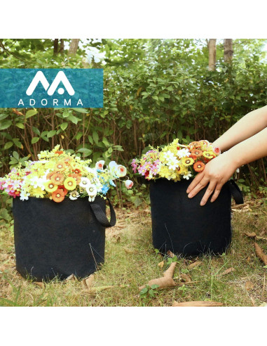 12 Bolsas de Cultivo de Tela No Tejida 300g Adorma 3 Galones