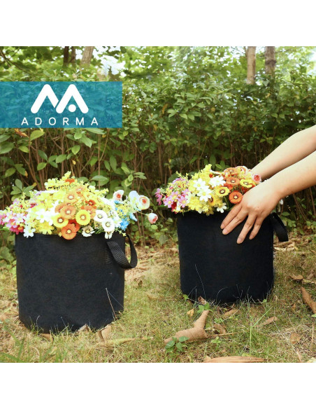 12 Bolsas de Cultivo de Tela No Tejida 300g Adorma 3 Galones