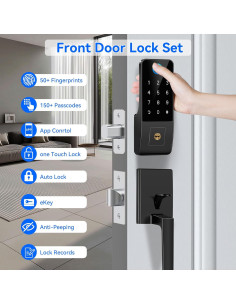 Cerradura Inteligente YOSIMIKA YA1H-BK 5-en-1 con App y Huella 2