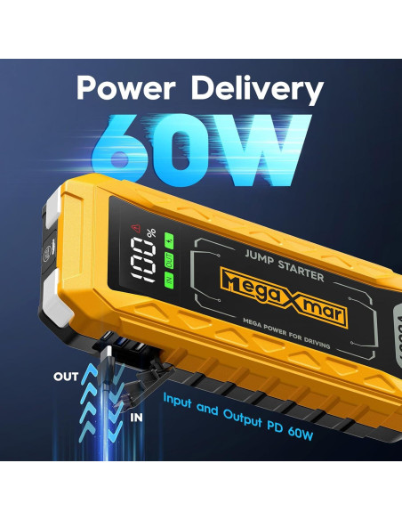 Arrancador de Batería MegaXmar U4000 27000mAh 4000A 12V Arrancador de Batería MegaXmar U4000 27000mAh 4000A 12V