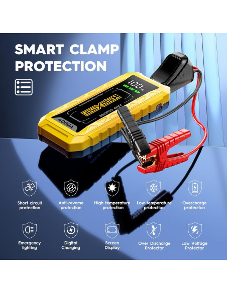 Arrancador de Batería MegaXmar U4000 27000mAh 4000A 12V Arrancador de Batería MegaXmar U4000 27000mAh 4000A 12V