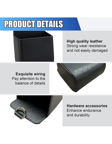 Bolsa de Almacenamiento para Ventilación de Auto UHANBUT - Cuero Negro