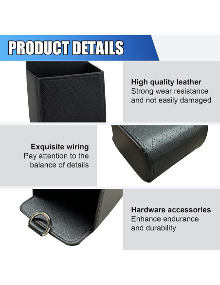 Bolsa de Almacenamiento para Ventilación de Auto UHANBUT - Cuero Negro