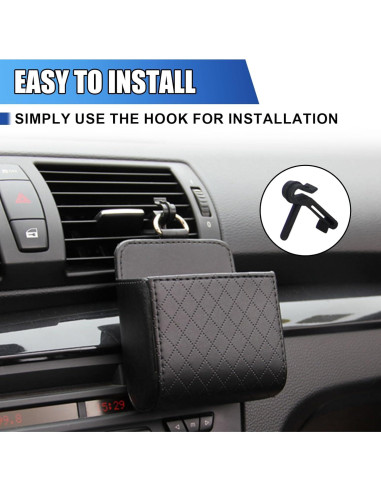 Bolsa de Almacenamiento para Ventilación de Auto UHANBUT - Cuero Negro