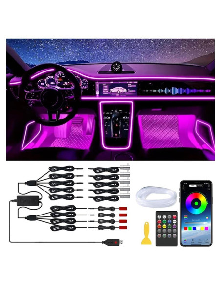 Luces de tira LED interiores TEKSHINNY T-SKD 600 cm RGB con control remoto