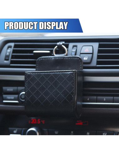 Bolsa de Almacenamiento para Ventilación de Auto UHANBUT - Cuero Negro