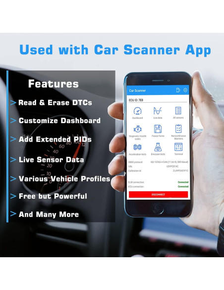 Escáner OBD II Veepeak VP11 Bluetooth para Android - Lector de Códigos