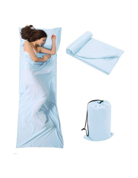 Forro de Saco de Dormir OTDEST Azul 210x160 cm Ligero y Compacto