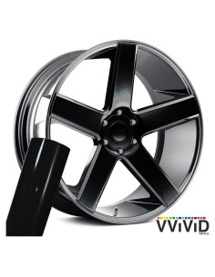 Vinilo Adhesivo VViViD para Llantas 61x76 cm 4 Hojas Negro Brillante