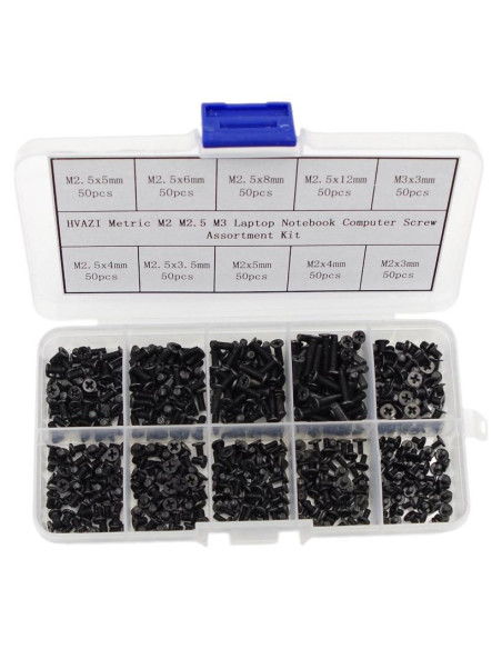 Kit de Tornillos Surtidos M2 M2.5 M3 HVAZI 500 Piezas