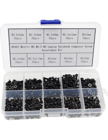 Kit de Tornillos Surtidos M2 M2.5 M3 HVAZI 500 Piezas