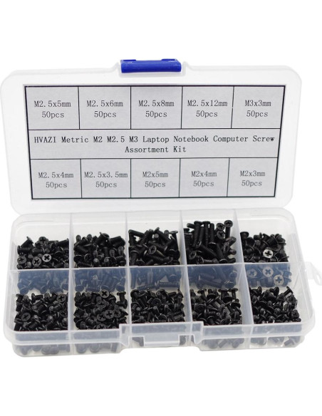 Kit de Tornillos Surtidos M2 M2.5 M3 HVAZI 500 Piezas