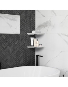 Estantes de Esquina Flotantes Cosmos 2 Pcs Acrílico Blanco 2