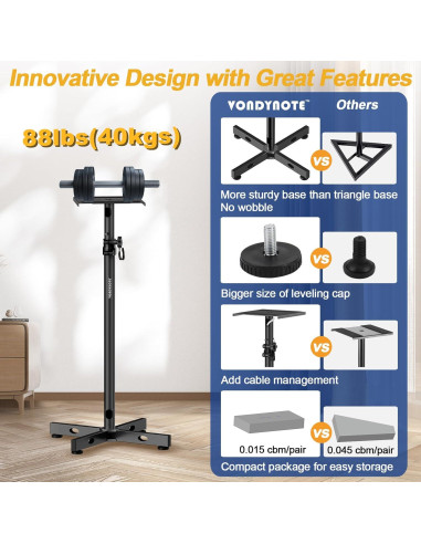 Juego de 2 Soportes de Monitores Vondynote Ajustables 33-51 cm