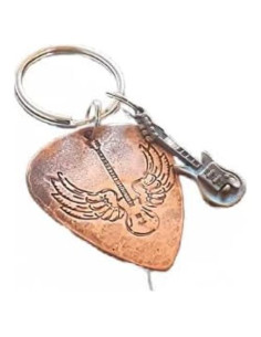 Llavero pua guitarra cobre artesanal 3.3x3.0 cm