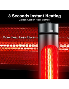 Calentador de Patio Eléctrico ThermoMate EIHF1500V 1500W Infrarrojo 2