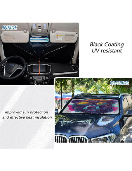 Sombrilla para Parabrisas DALAWU 140x70cm Plegable UV