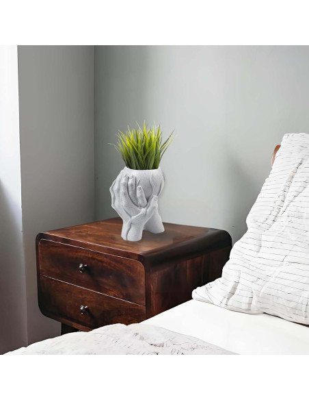 Maceta de Mano BTAMUD Gris 12.19x12.19x16.51 cm Decorativa