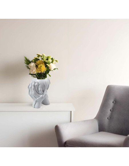 Maceta de Mano BTAMUD Gris 12.19x12.19x16.51 cm Decorativa