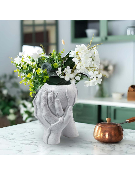 Maceta de Mano BTAMUD Gris 12.19x12.19x16.51 cm Decorativa