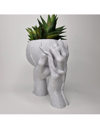 Maceta de Mano BTAMUD Gris 12.19x12.19x16.51 cm Decorativa