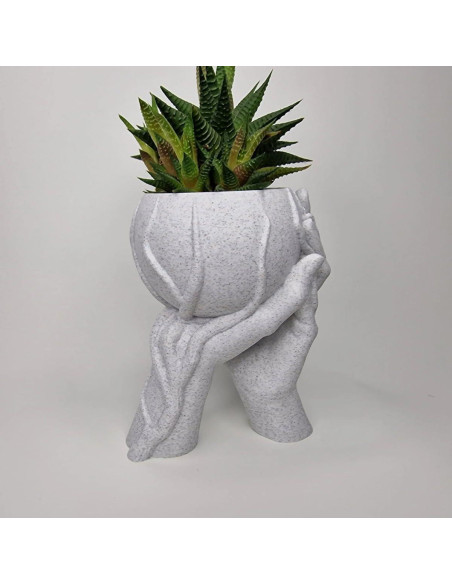 Maceta de Mano BTAMUD Gris 12.19x12.19x16.51 cm Decorativa