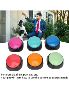 6 Botones de Grabación de Voz para Entrenamiento de Perros 2