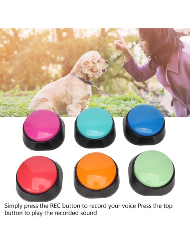 6 Botones de Grabación de Voz para Entrenamiento de Perros