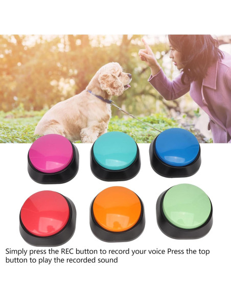 6 Botones de Grabación de Voz para Entrenamiento de Perros