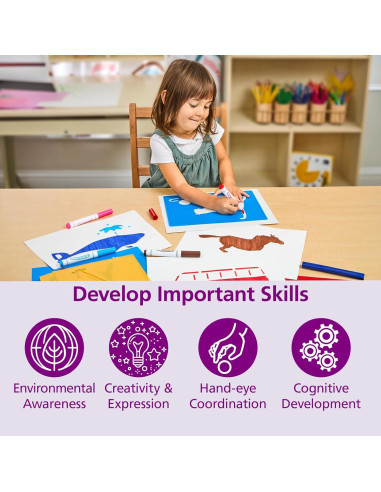 Plantillas de Plástico Lavables Grandes Colorations - Set de 12