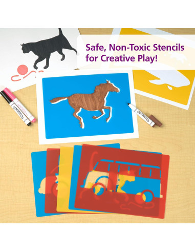 Plantillas de Plástico Lavables Grandes Colorations - Set de 12