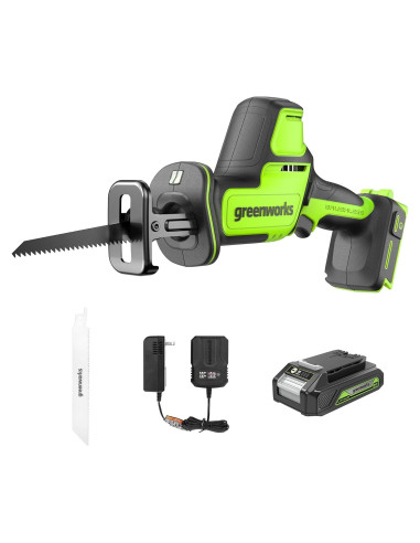 Sierra Recíproca Inalámbrica Greenworks 24V 2.0Ah Sin Escobillas