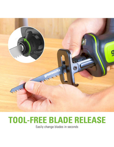Sierra Recíproca Inalámbrica Greenworks 24V 2.0Ah Sin Escobillas