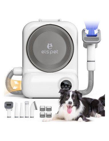 Kit de Aspiradora y Secador para Mascotas ELS PET 15000Pa 4 en 1