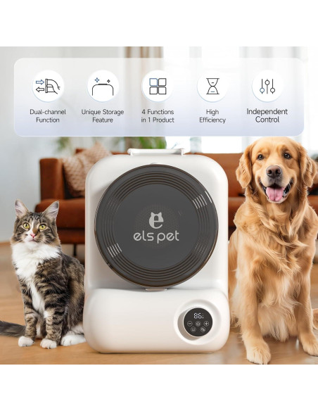 Kit de Aspiradora y Secador para Mascotas ELS PET 15000Pa 4 en 1