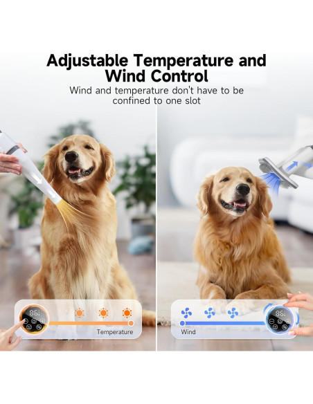 Kit de Aspiradora y Secador para Mascotas ELS PET 15000Pa 4 en 1