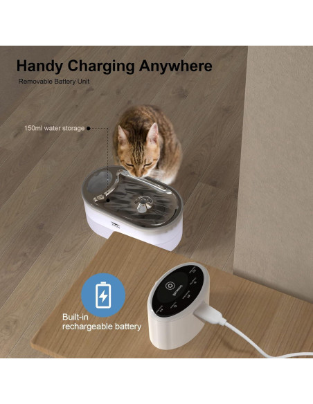 Fuente de Agua Automática para Gatos Tomxcute 3.0L Inalámbrica