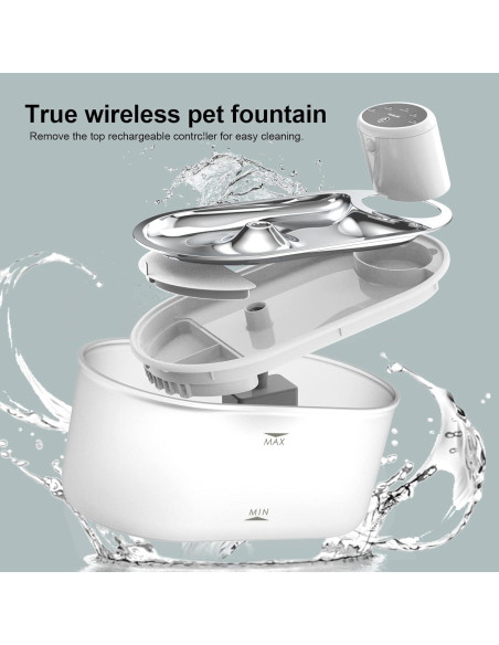 Fuente de Agua Automática para Gatos Tomxcute 3.0L Inalámbrica