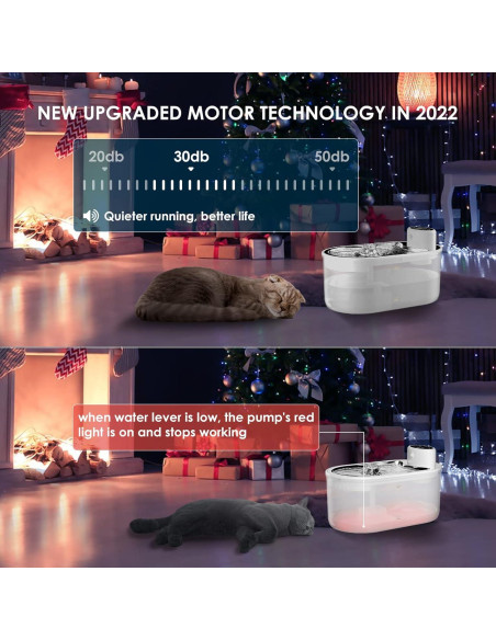 Fuente de Agua Automática para Gatos Tomxcute 3.0L Inalámbrica