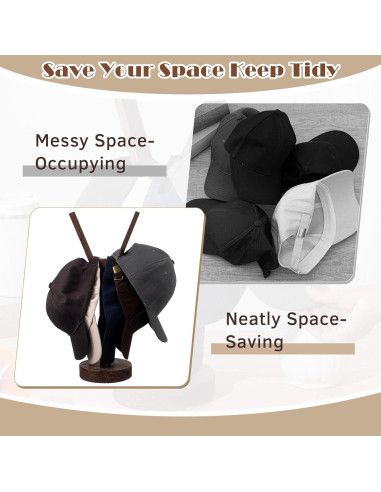 Soporte para Sombreros Chunful de Madera para 10 Gorras