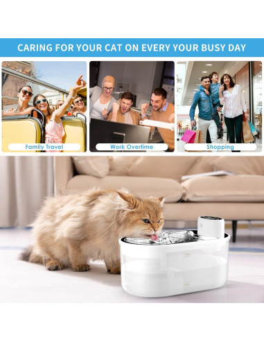 Fuente de Agua Automática para Gatos Tomxcute 3.0L Inalámbrica