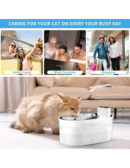 Fuente de Agua Automática para Gatos Tomxcute 3.0L Inalámbrica