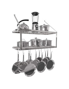 Soporte para Olla y Sartén Suspendido Vdomus 74.9x34.8 cm Plata