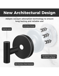 Ganchos de Ducha WingWider 4 Piezas Ventosa Alta Resistencia 2