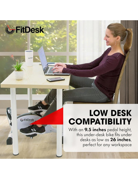 FitDesk Ciclo Bajo Escritorio Magnético 8 Niveles Resistencia